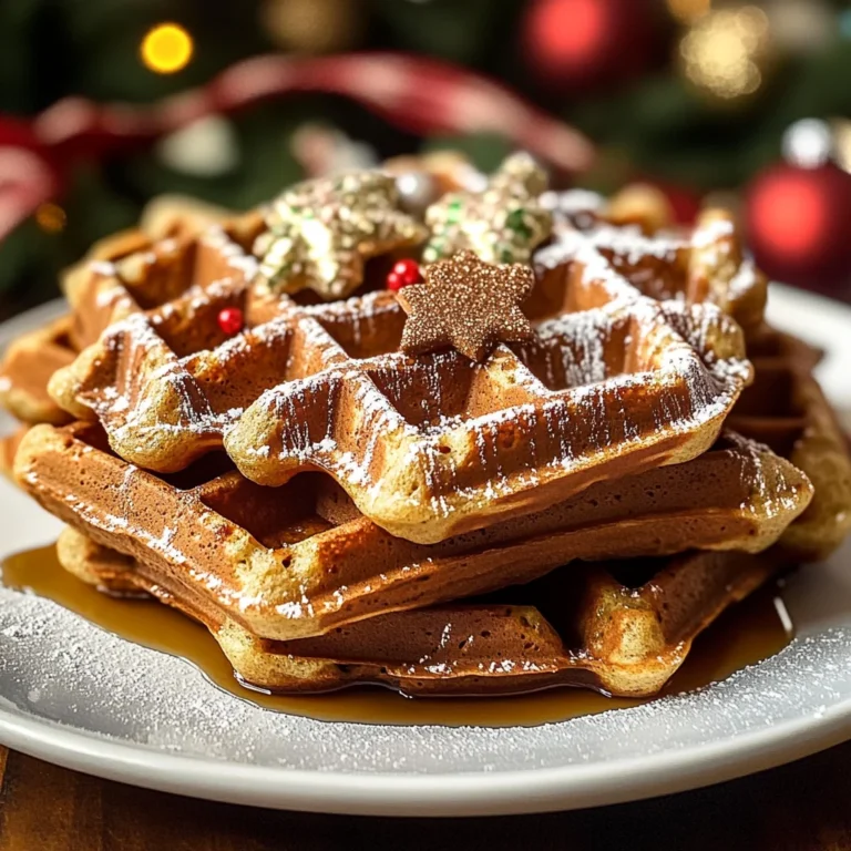 Easy Festive Gingerbread Waffles
