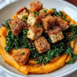 Maple Miso Whipped Sweet Potatoes with Cornmeal Crusted Tofu