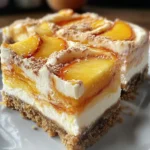 No-Bake Frozen Peach Cheesecake Bars