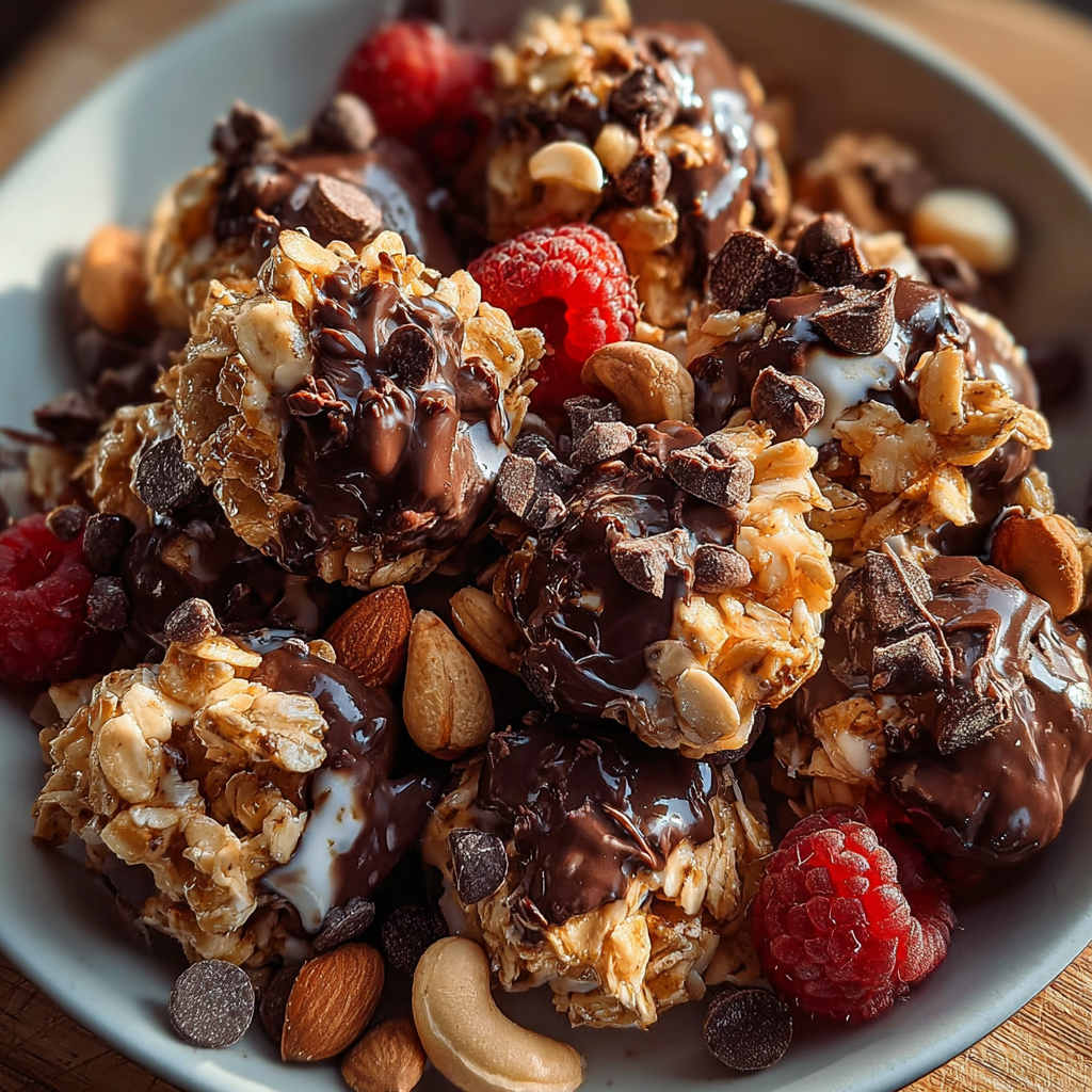 Frozen Yogurt Mocha Granola Clusters